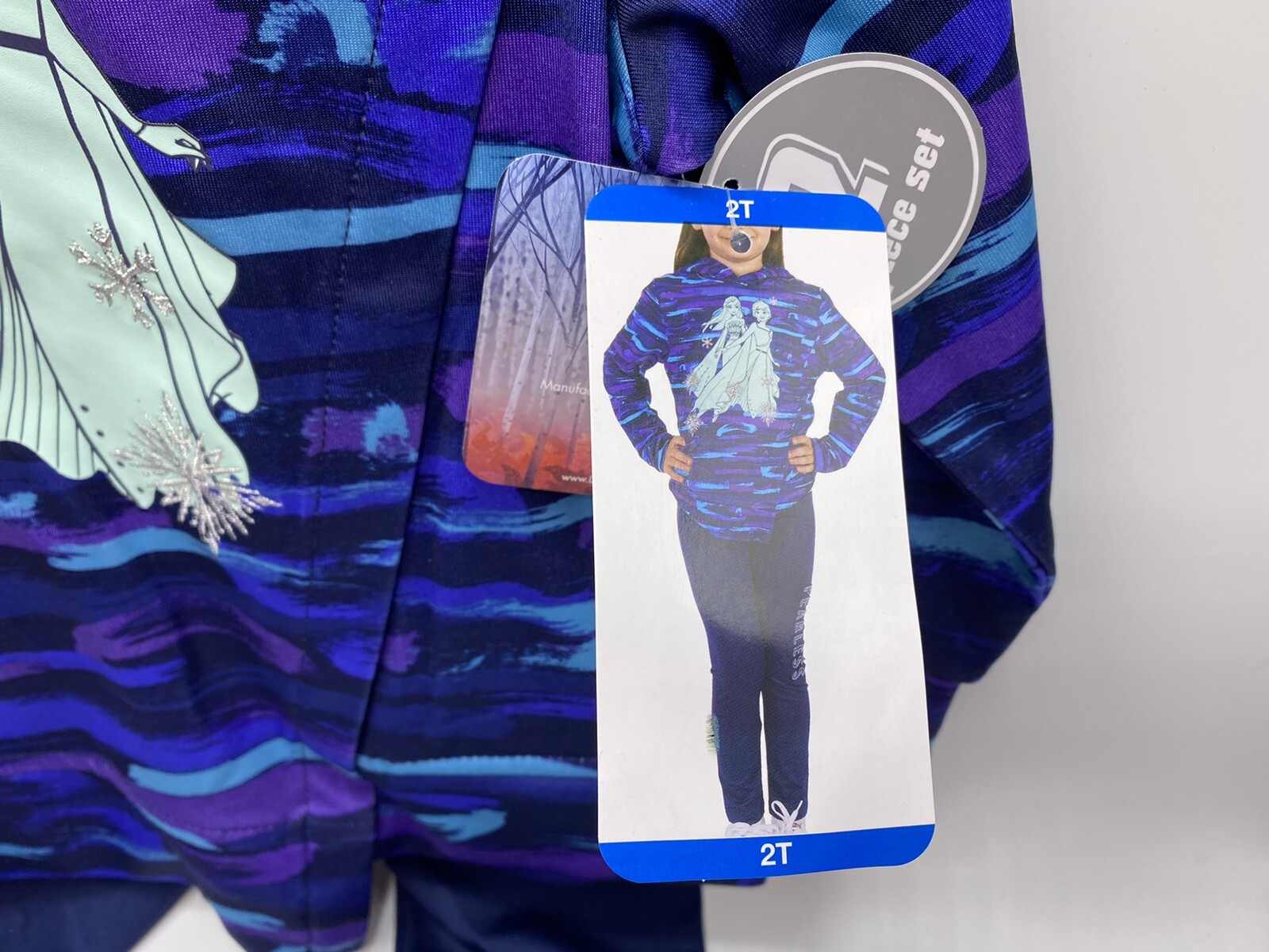 Girls Size 2T Disney Frozen 2-Piece Pant Set Outfit Hooded Shirt Elsa Anna
