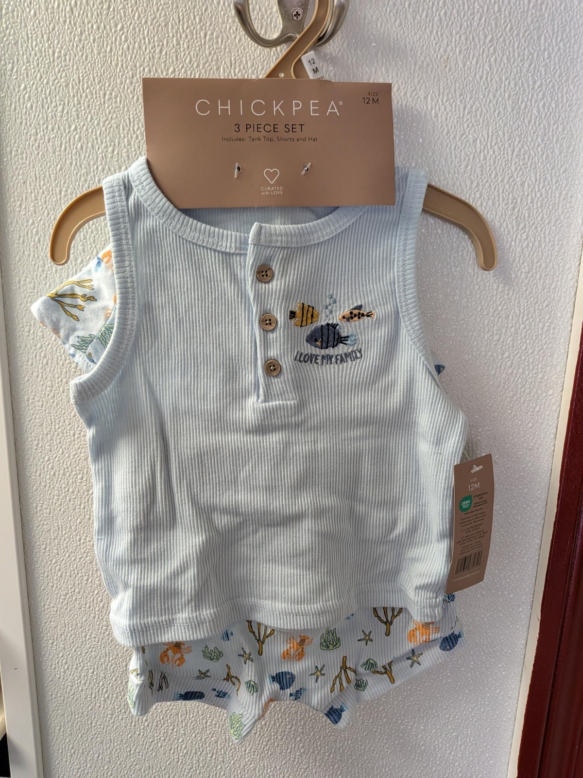 Chickpea 3-Piece Baby Boy Outfit Set Blue Beach Theme NEW * 12 months