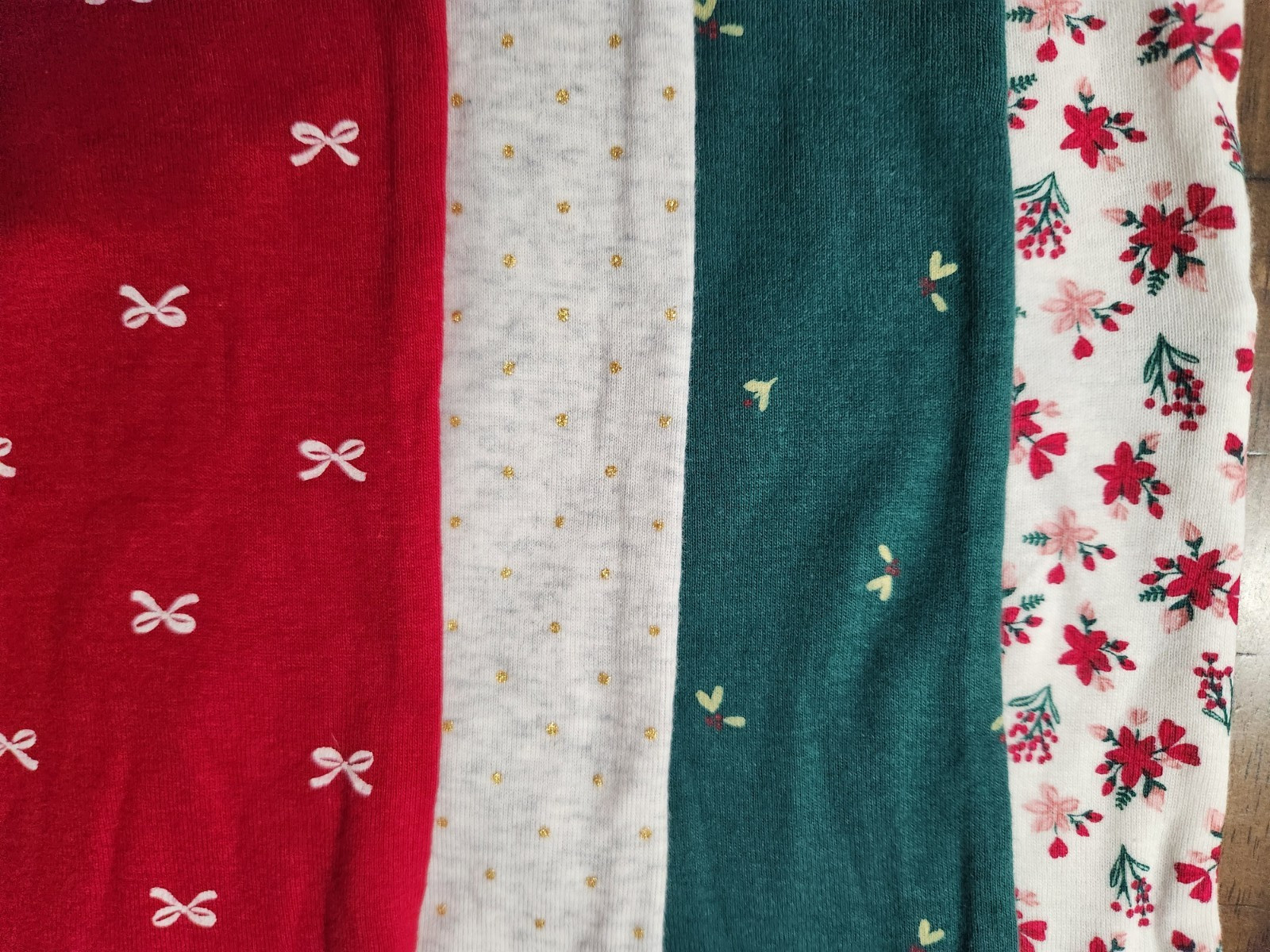 Christmas Bodysuit 4 Carters Girl Holiday Bow Ribbon Poinsettia 9M Red Baby NEW