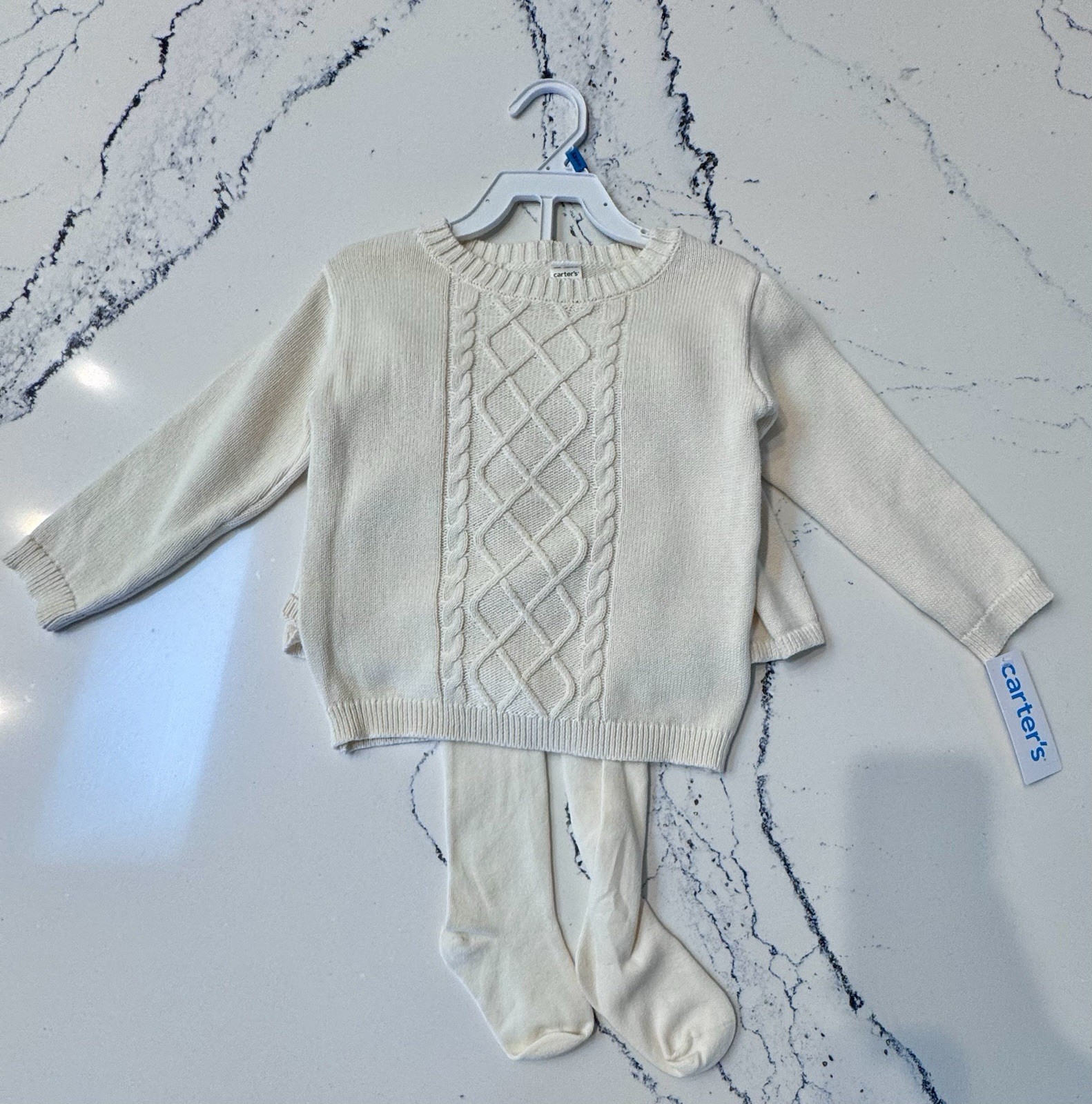 Carter’s Baby Girls 2-Piece Knit Sweater & Footed Tights Set 24 Months NWT