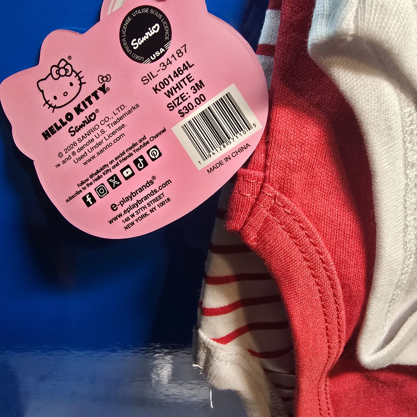Hello Kitty 3 Piece Red White Dots Bodysuit Set 3 Months Outfit