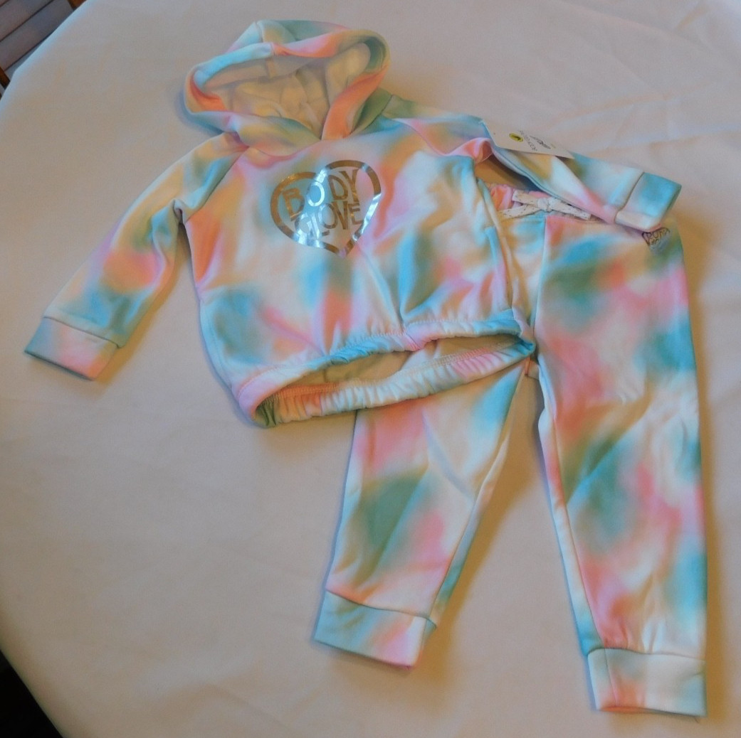 Body Glove Baby Girl’s 2pc Tie Dye Pants & Hoodie Size 18 Months **Spots** NWT