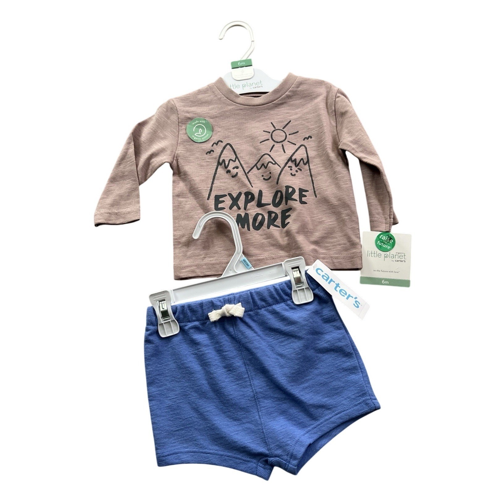 Little Planet by Carter’s 6M Organic Cotton Explore More Shirt Shorts Set NEW