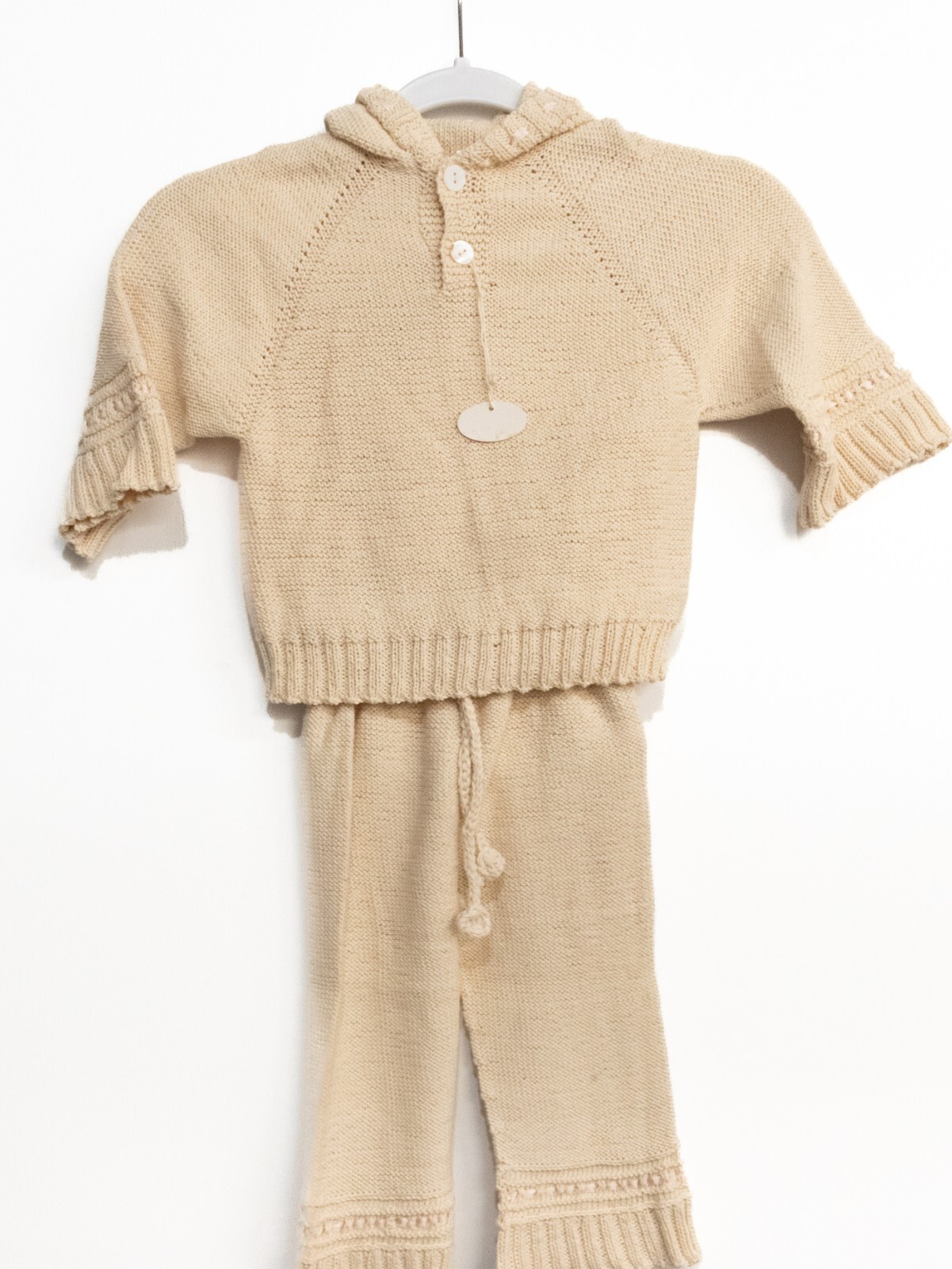 Empress Baby Girls Ivory Cotton Sweater & Pants Solid Tight Knit Outfit 3T