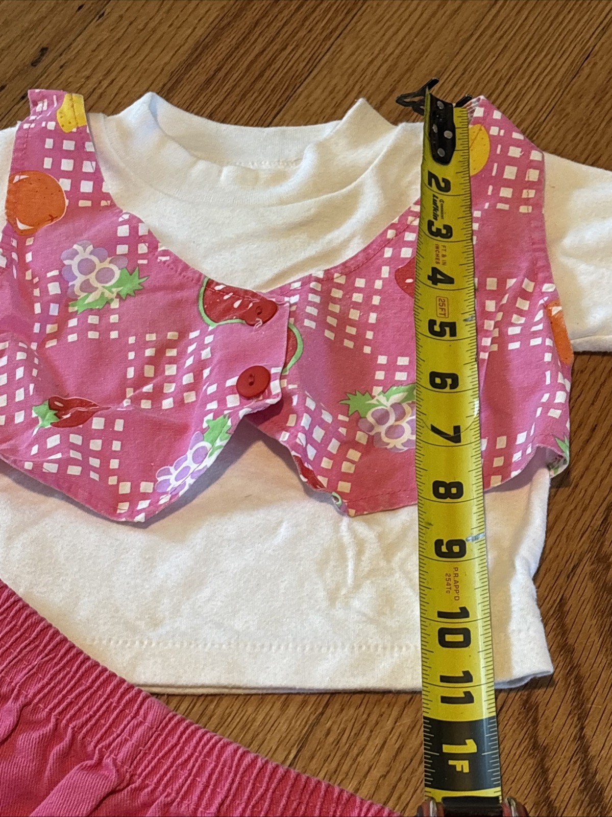 Vtg 80’s Strawberry Girl 12-24 Month Ruffle Shorts Vest Shirt Outfit Set Cotton