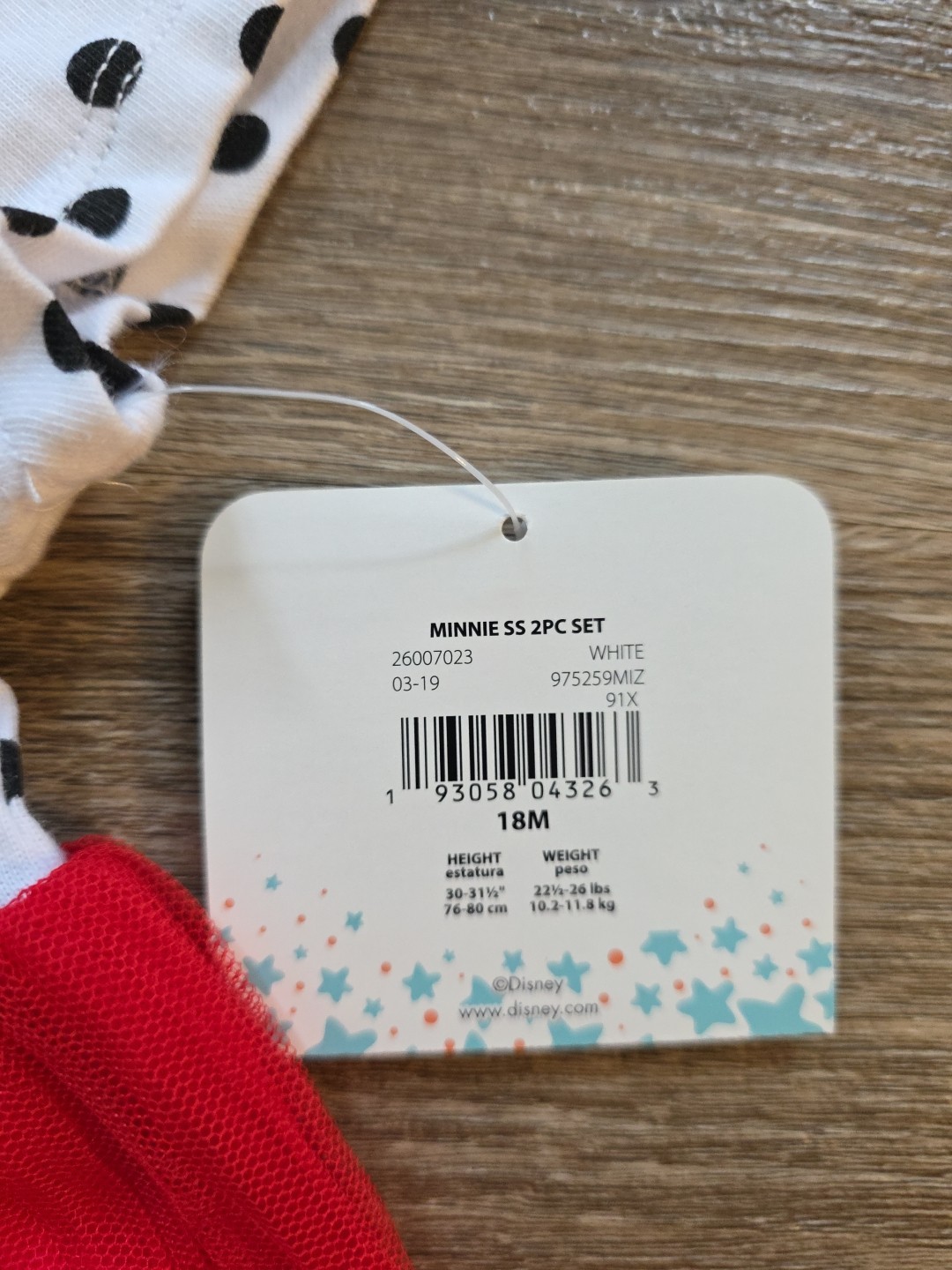 NWT Disney Baby Minnie Mouse 2 pc Red Black/White Polka Dot – Sz 18 Months