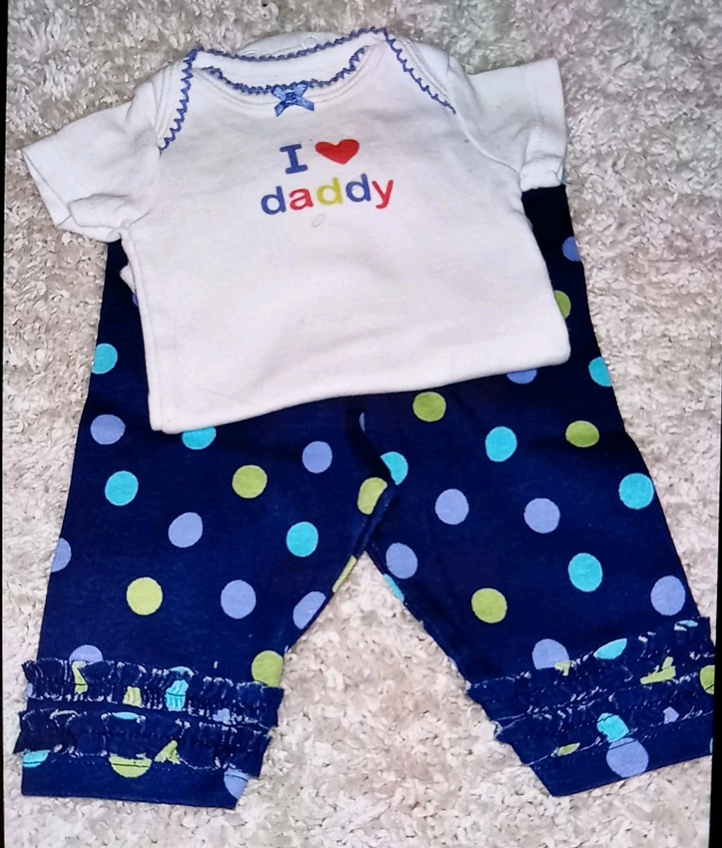 Carter’s Baby Girl Top & Gerber Bottoms Both In EUC,Size Newborn