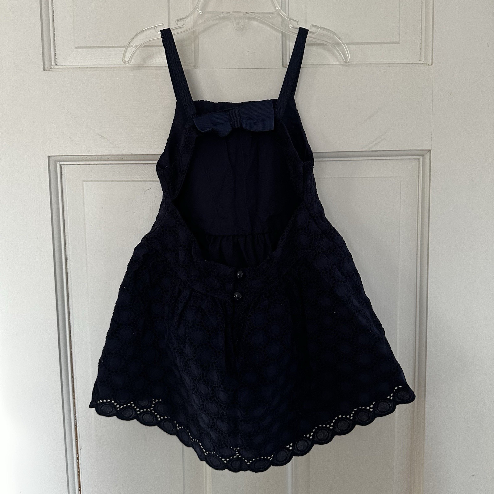 Maggie & Zoe Navy Blue Eyelet Tunic With Matching White Capris Size 3T
