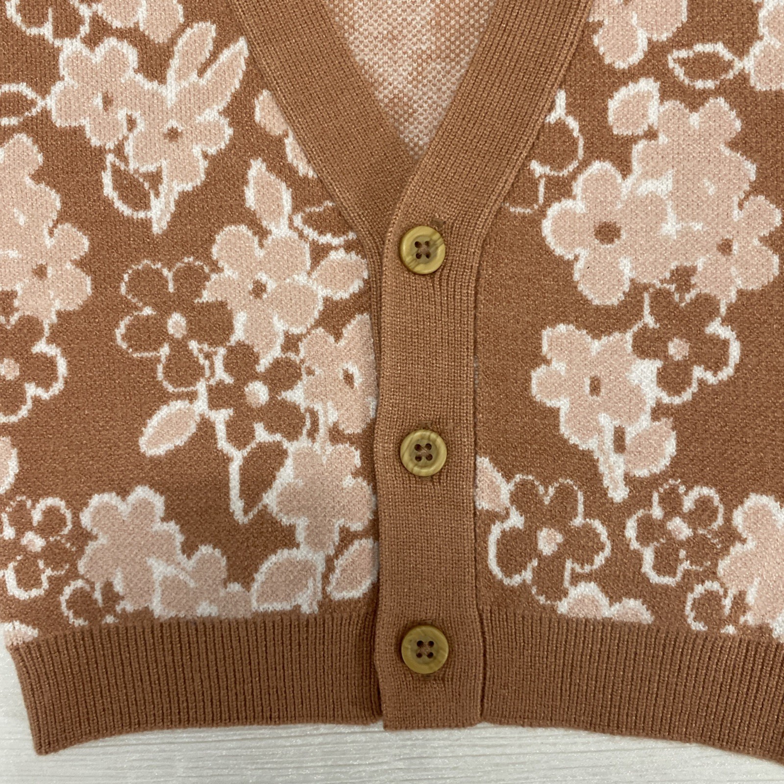 Grayson Collective Baby Floral Button Top – Brown