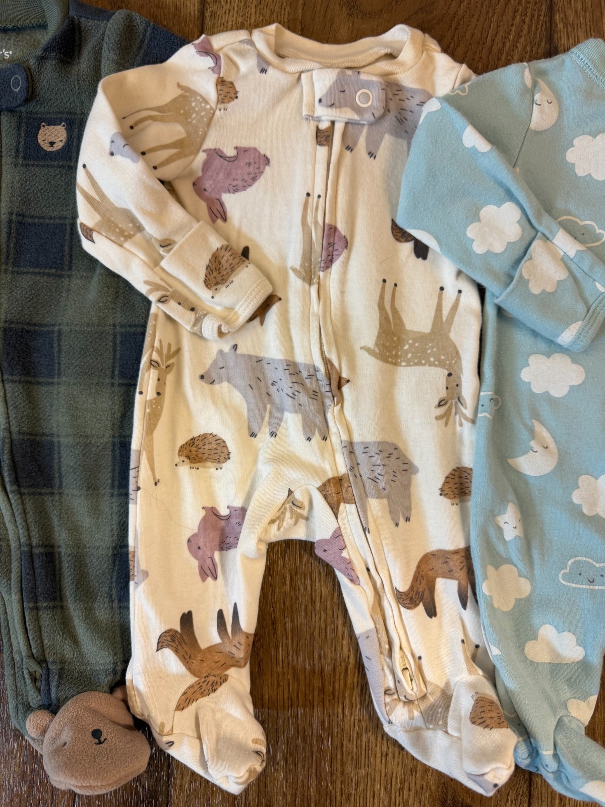 Baby Boy Sleepers Newborn Clothes 2 Way Zipper Footies Lot Bundle Animals 1 PC