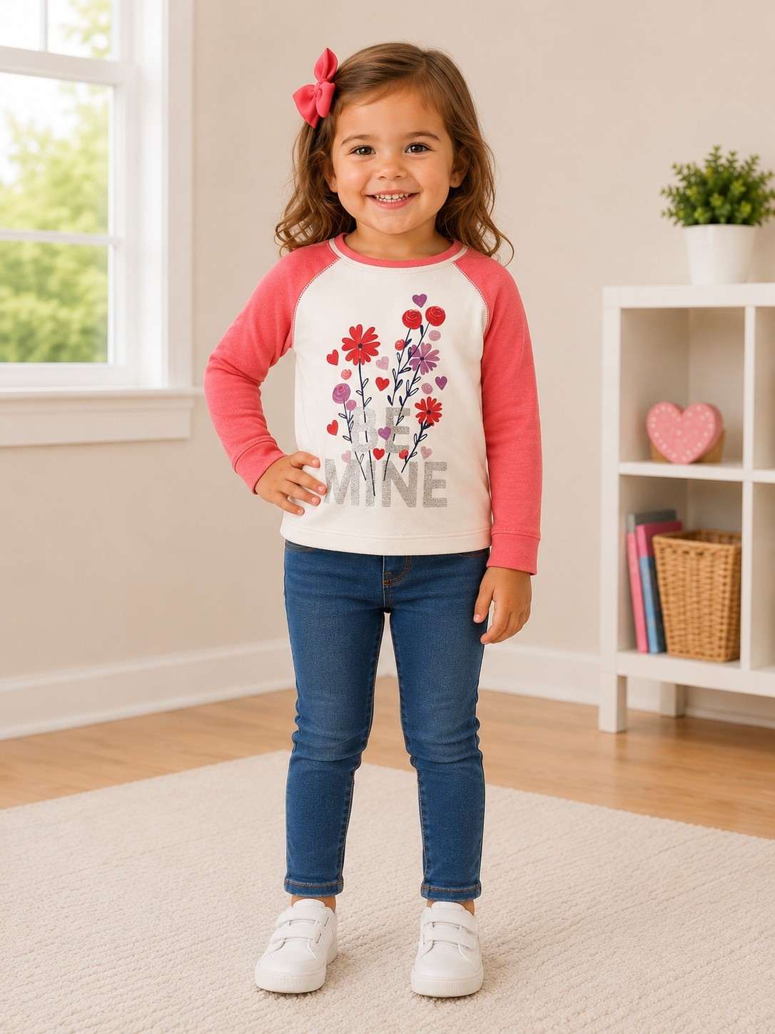 OshKosh B’Gosh Toddler Girls’ Floral Top & Denim Jeggings Set 3T