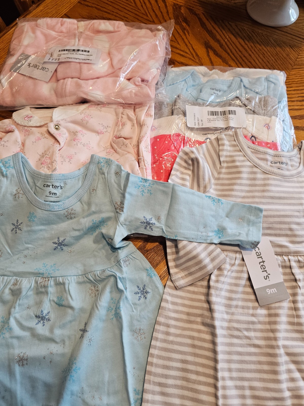 NWT 9 OUTFITS CARTER’S 9 MONTH BABY GIRL ROMPER DRESS ONE PIECE T-SHIRT