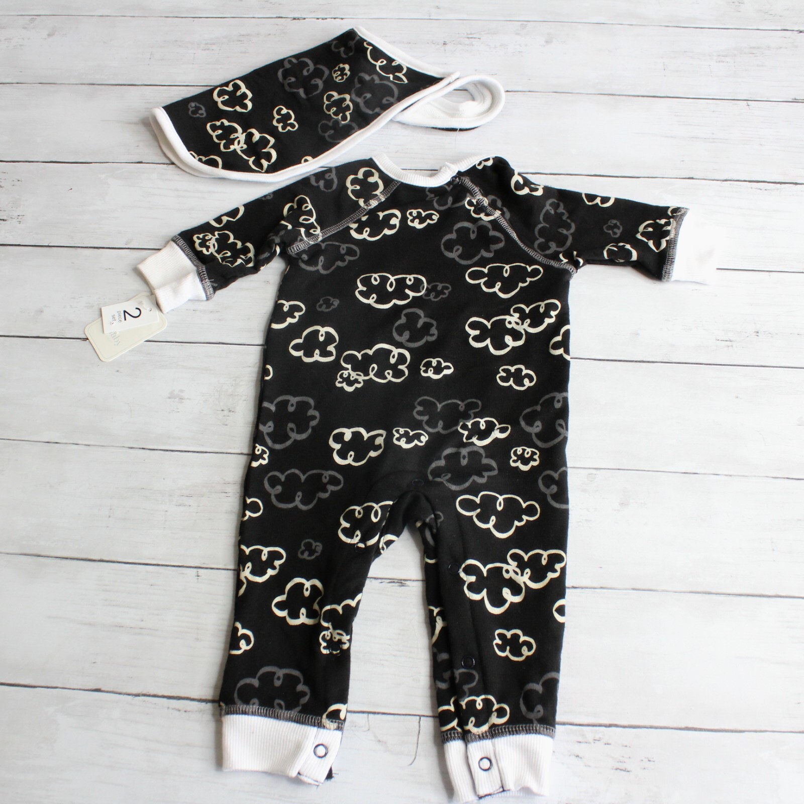 Lullaby Lane Baby Boy’s Coverall Romper Outfit Bib Set Size 0-3 Months