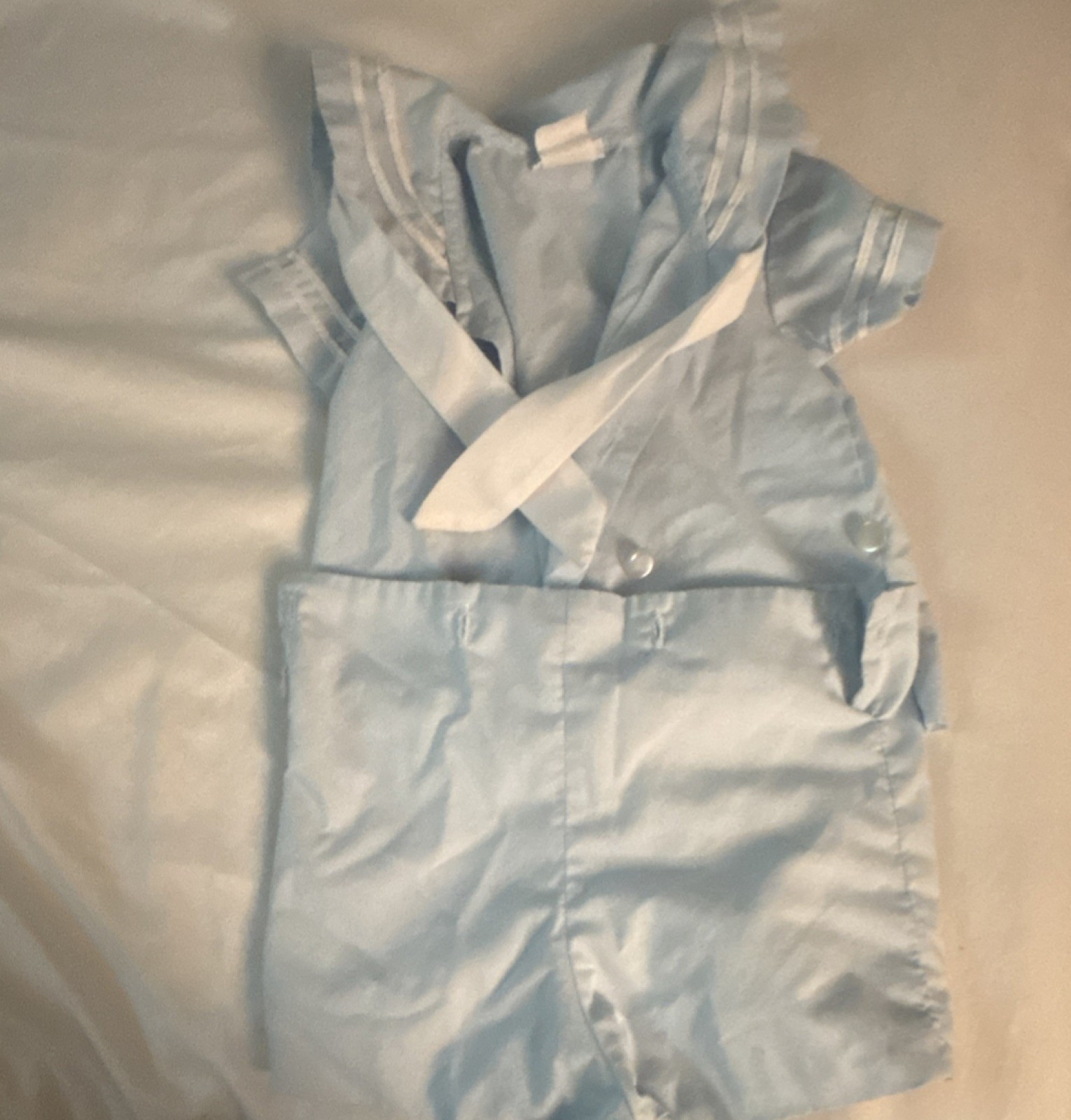 Boys Sailor Light Blue White 2-Piece Shorts Set Shirt Outfit Summer Casual