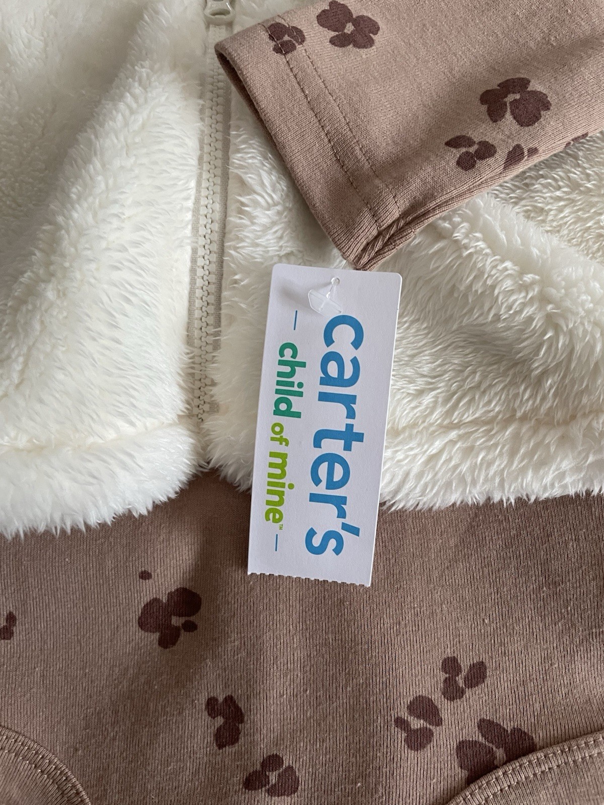 Carter’s Girls 12mths Fuzzy Shepra Zipup Hooded Vest W/ Ears Bodysuit And Pants