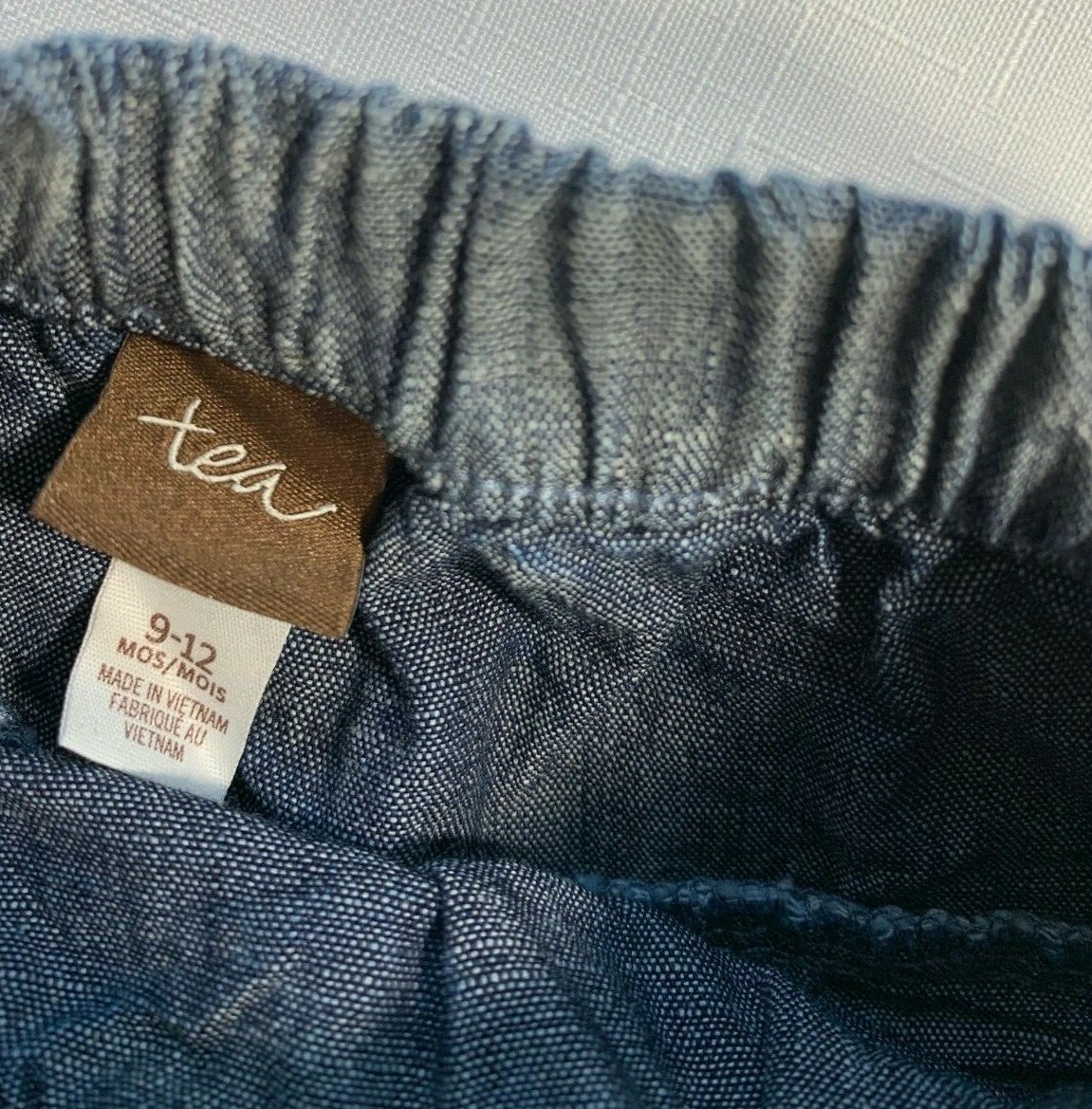NWT Tea Collection Baby Girls 9-12 Month Rickrack Chambray Skort and Crane Shirt
