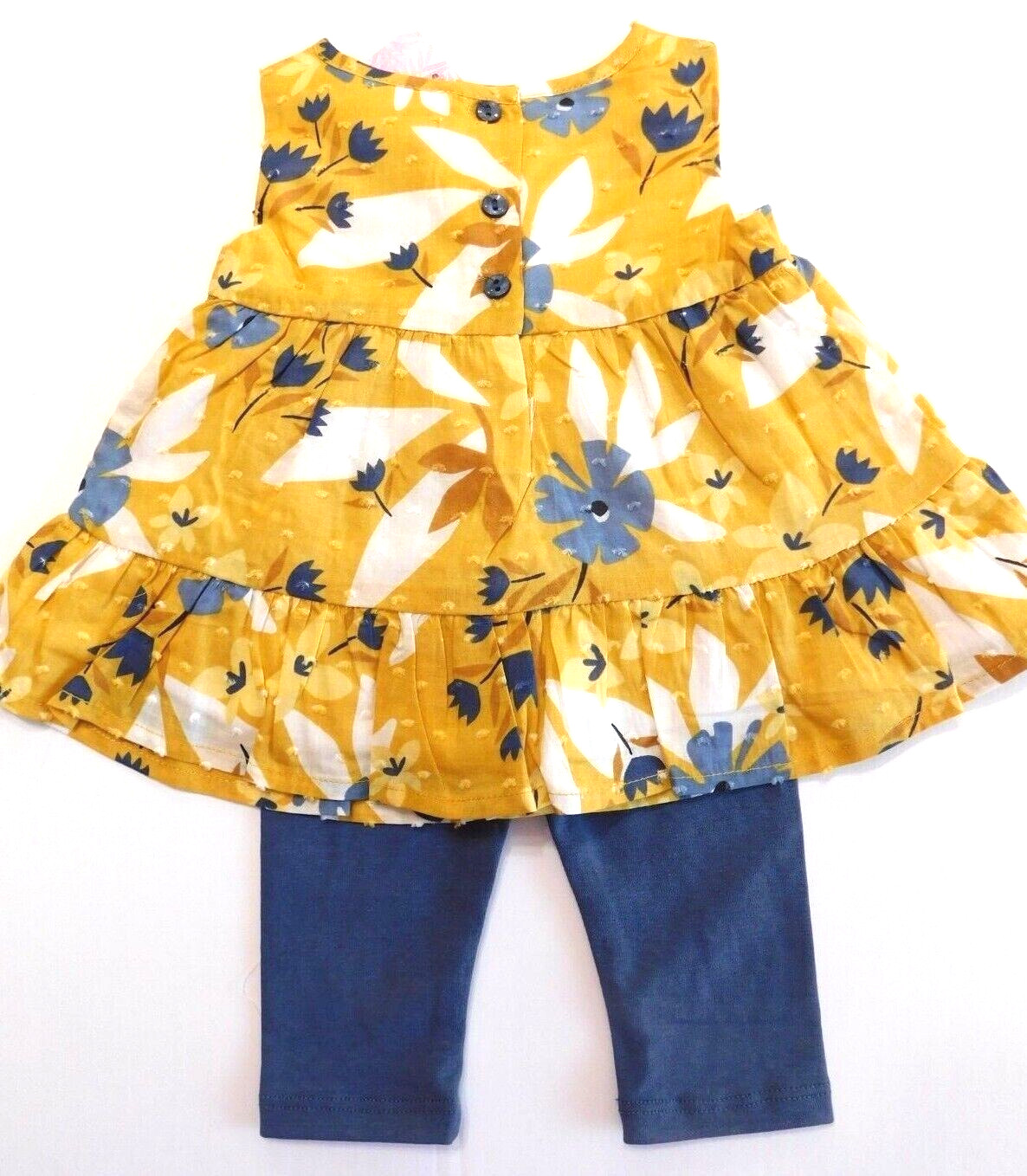 Tommy Bahama Baby Girl 2 Pc Outfit Tank Top Leggings Gold Blue 3-6 Month NEW