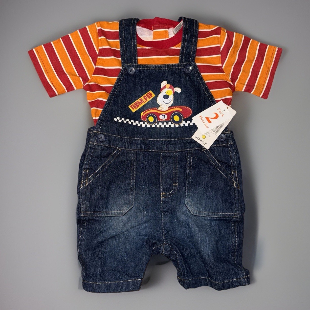 Vintage Boys Outfit Overalls Fisher-Price Set Denim Size 24M Y2K 2011 New