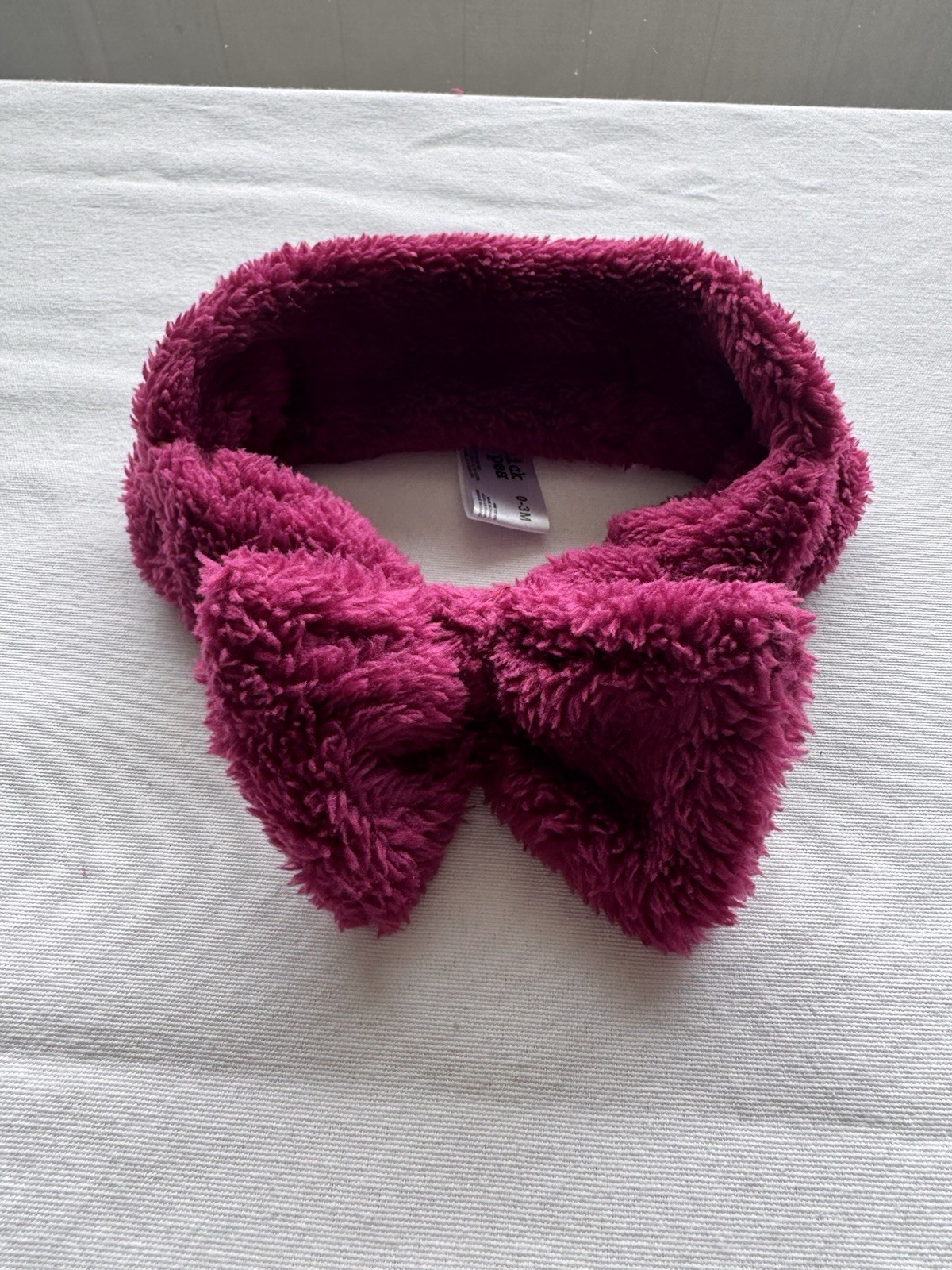 Chick Pea Girls 0-3M 3pc Fleece Pants Set Purple White Fox Footed Bow