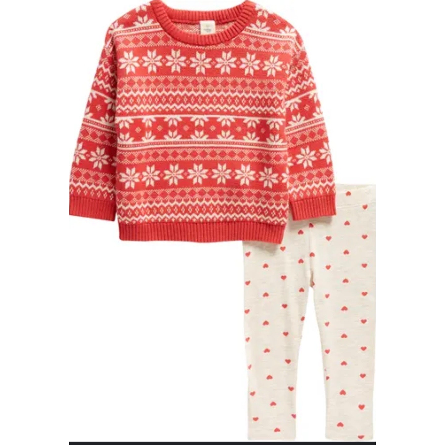 New! Tucker + Tate Holiday Christmas Red Jacquard Sweater & Pants Set 9 Months