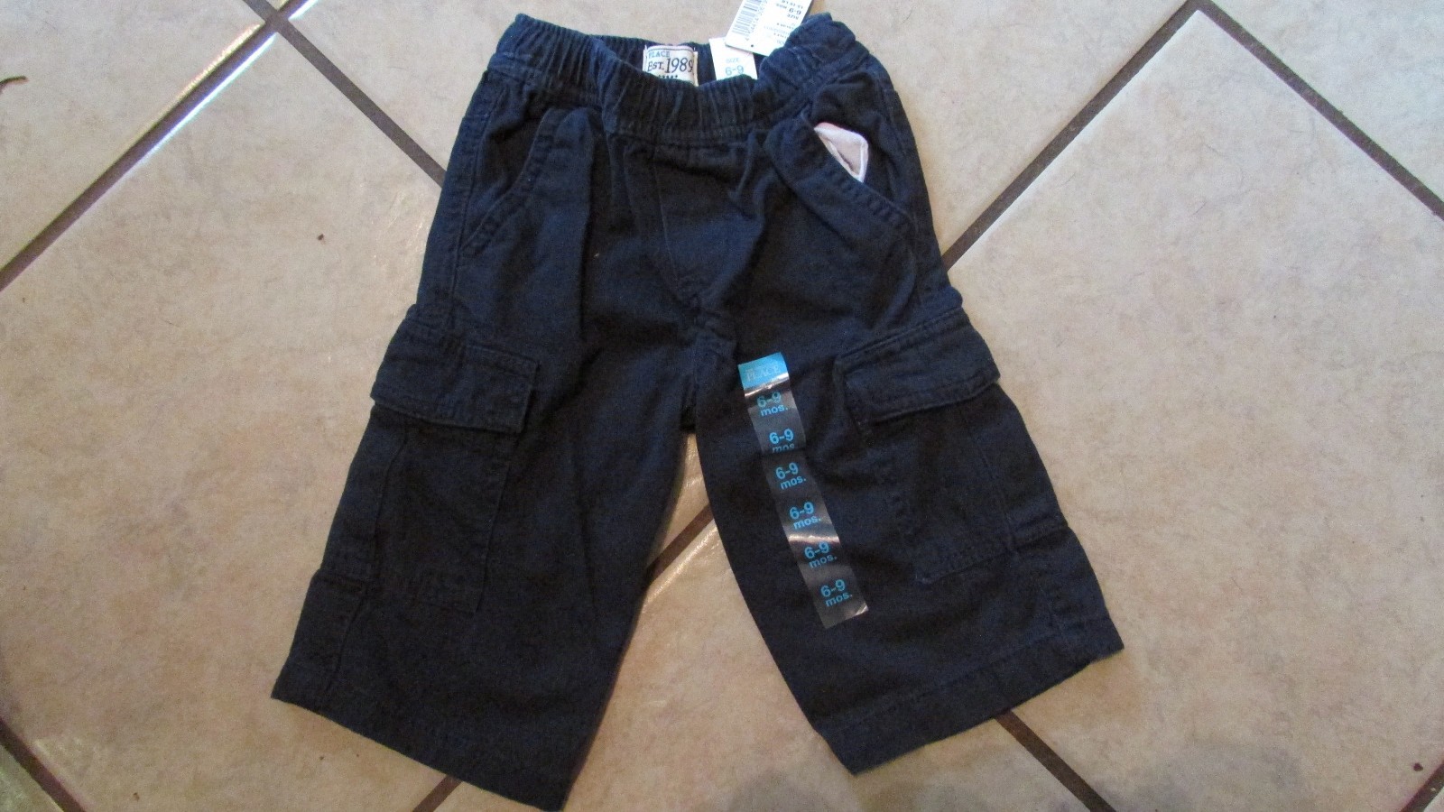 The Children’s Place Blue Cargo Pants – 6-9 Months -Adjustable Waist-NWT (G 54)