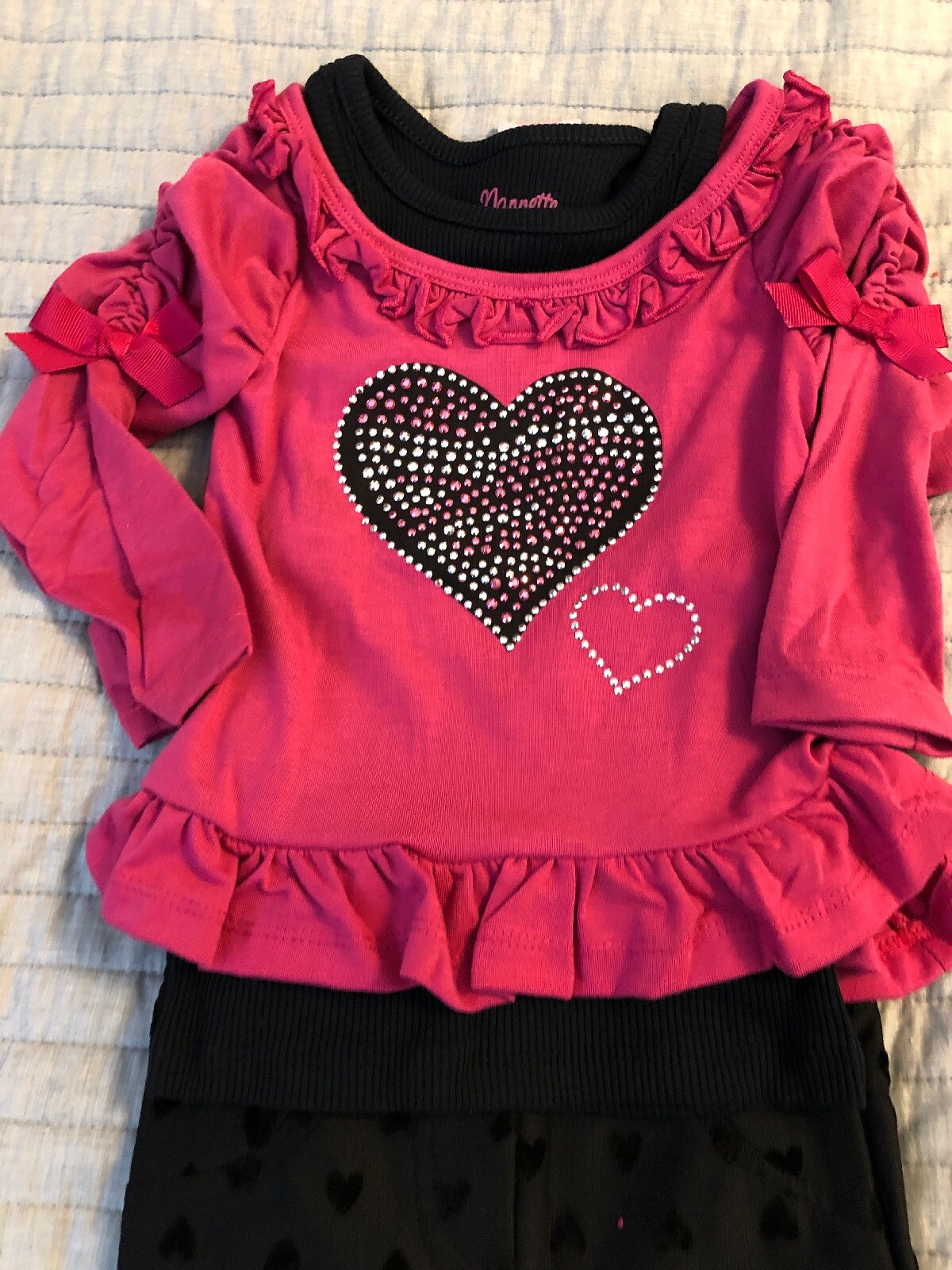 Nanette Lepore Girls 3 Pc. SET Legging TANK TOP, LONG SLEEVE SHIRT 24 MONTHS