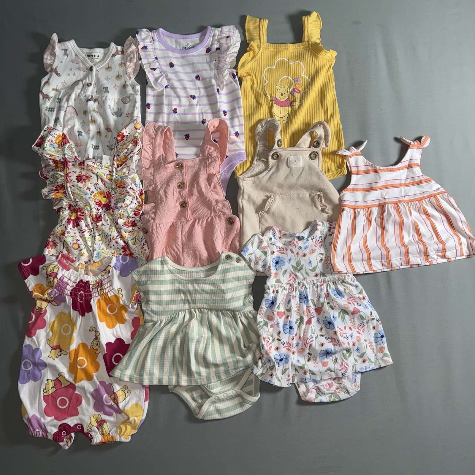 10 Piece Bundle Baby Girl clothes 0-3 months, Carters, Disney, Cat &Jack,etc.
