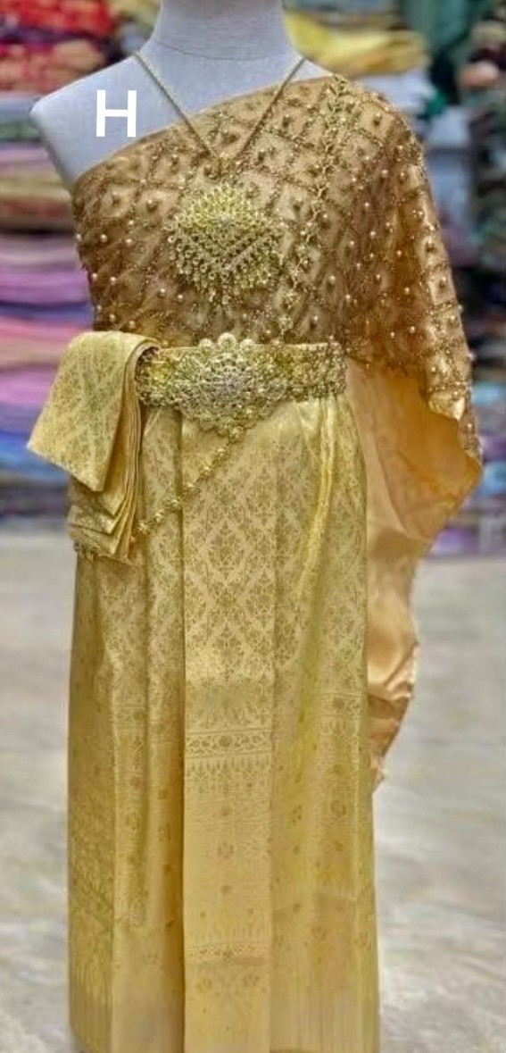 Set of Thai Traditional Kids Girl khmer Thai-lao Thai Vintage Dance Sabai