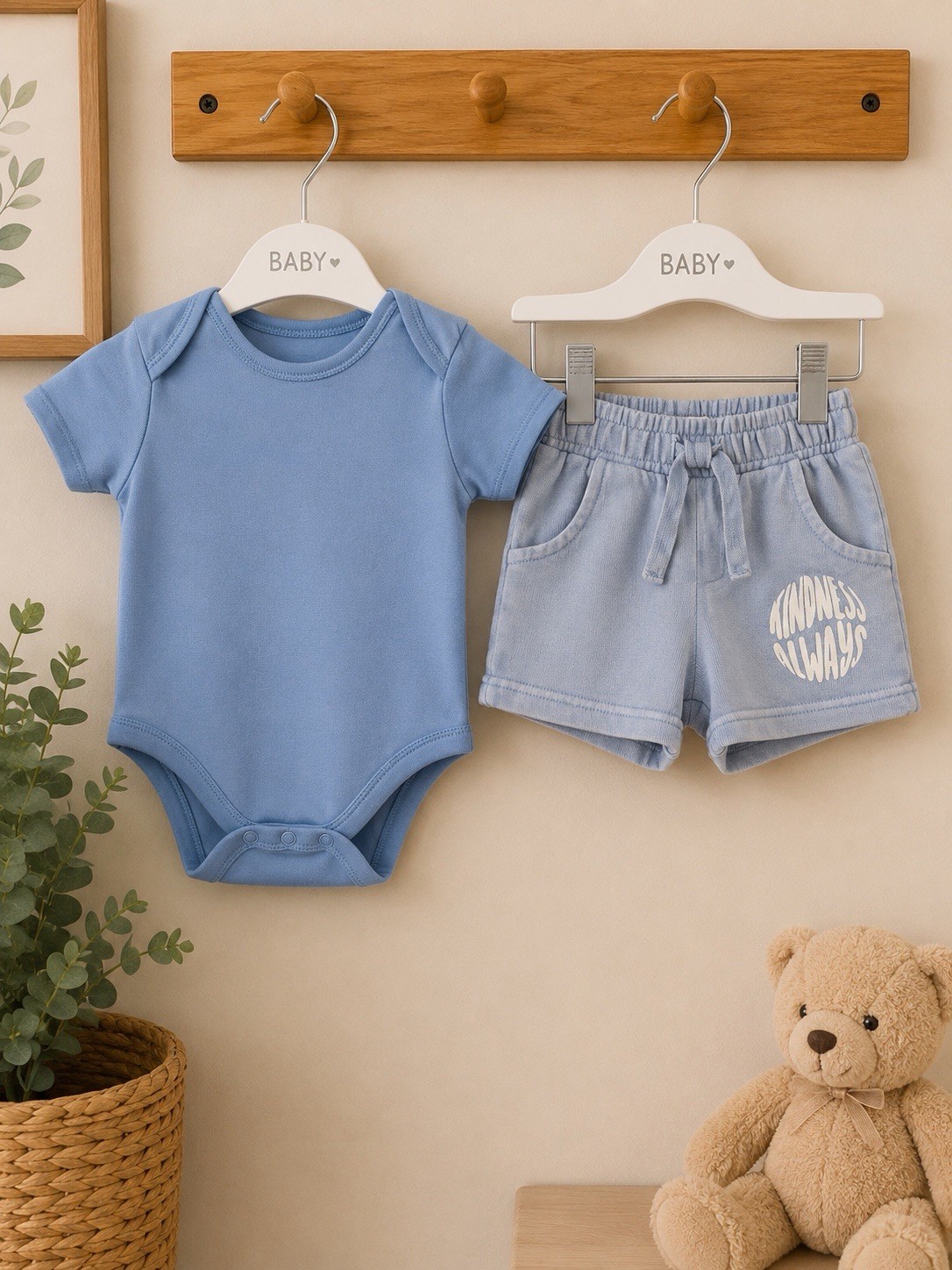 Primark Baby Bodysuit & River Island Mini Shorts Set 3–6 Months