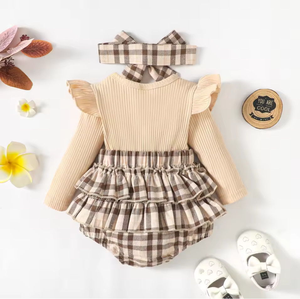 Newborn Baby Girl Knit Bow Bodysuit Long Sleeve Romper 0-18M