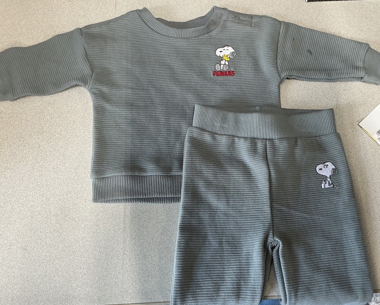 Snoopy Baby Outfit Shirt & Pants Set 3-6 Months With Tags