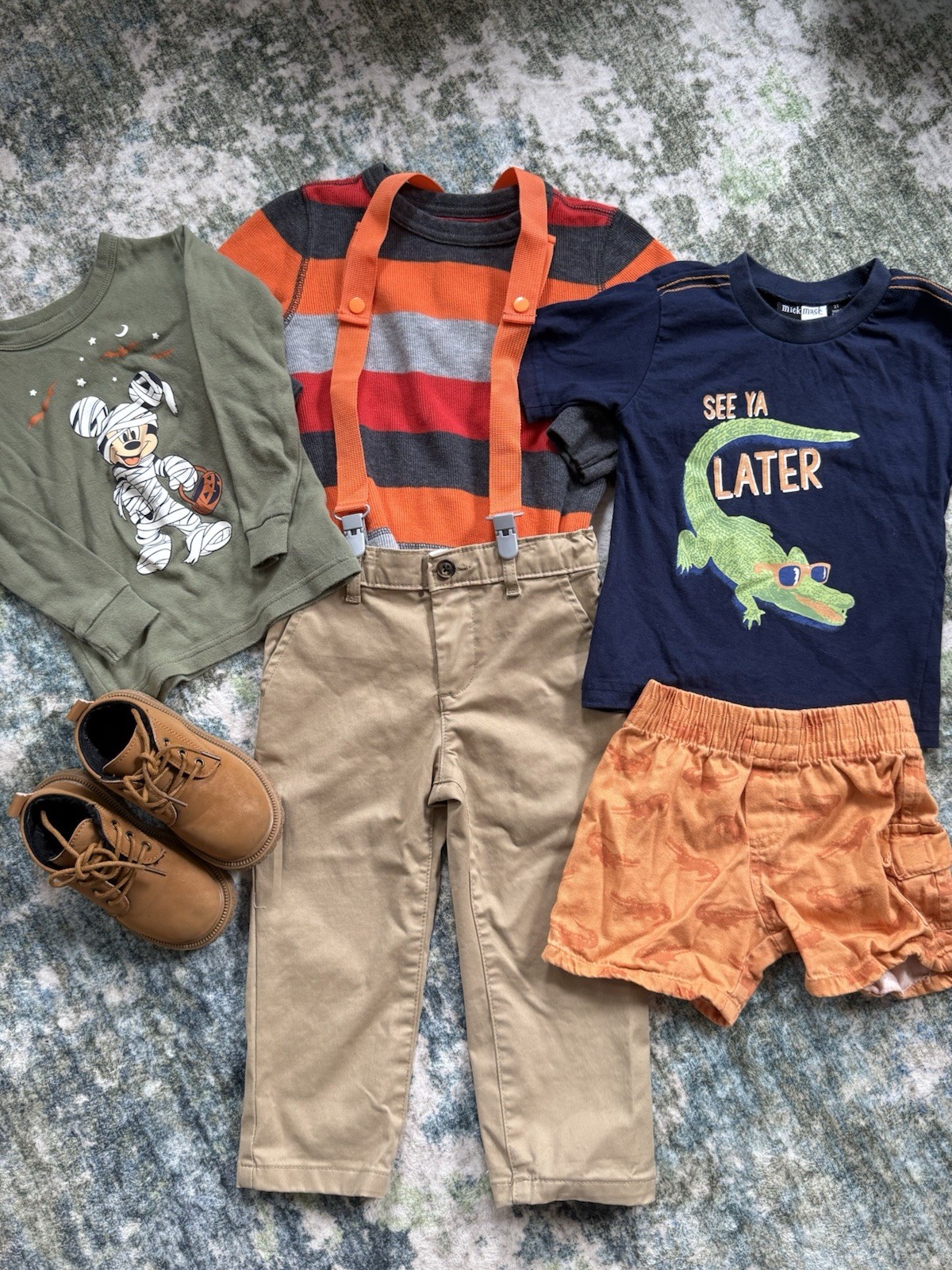Toddler Boy Clothes Bundle 2–3 Yrs Mixed Brands Pants Shorts T-Shirt Boots 6 Pcs