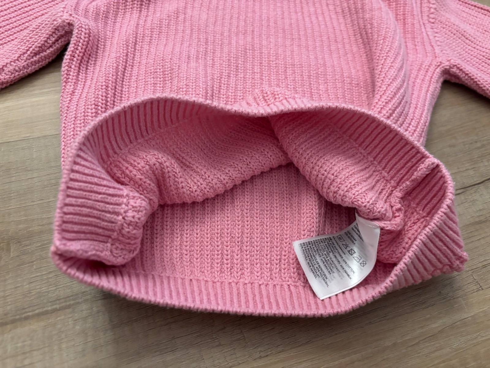 H&M 2 Piece Knit Set Pink 4T Kids Toddler Ribbed Sweater Drawstring Jogger Pants