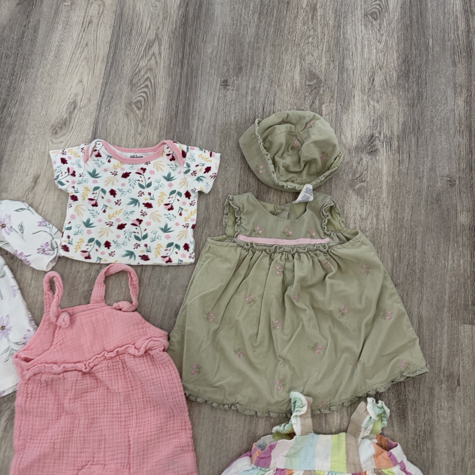 Cottagecore Baby Girls Clothing Lot 6-9 Month Shoes Carters Floral Embroidered