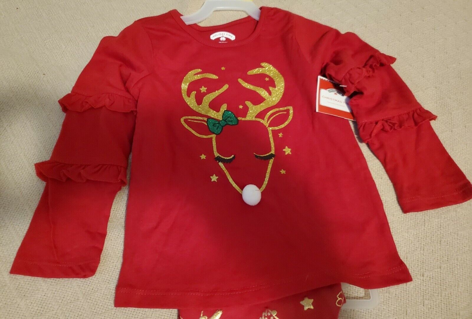 Toddler Christmas Reindeer Outfit, 3T/NP3, Red