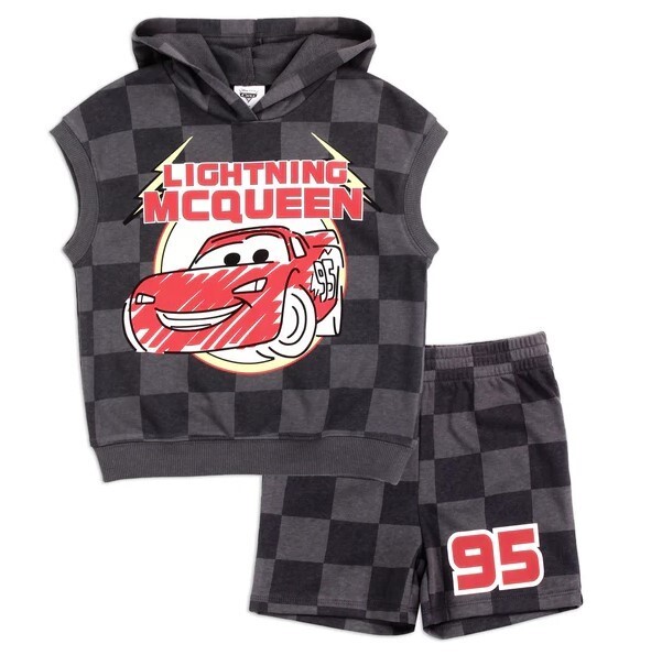 Disney CARS Boys Toddler 2-Piece French Terry Shorts Set, 2T/3T/4T