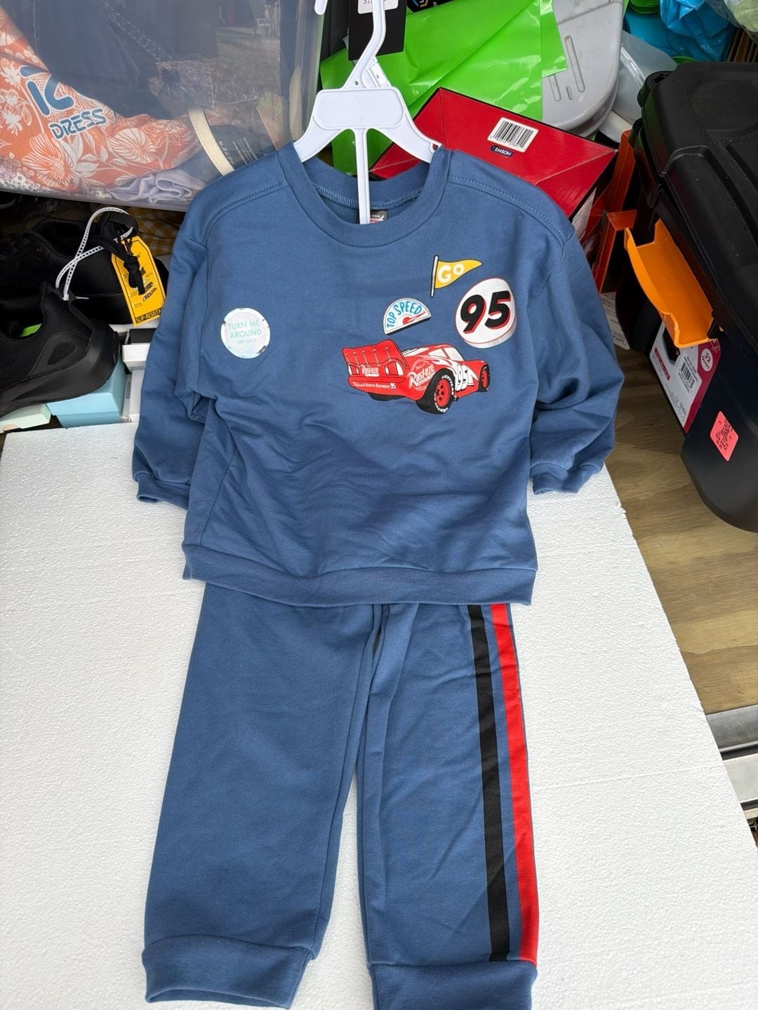 Disney Pixar Cars Lightning McQueen Toddler Boys 2-Piece Pullover Sweatshirt and
