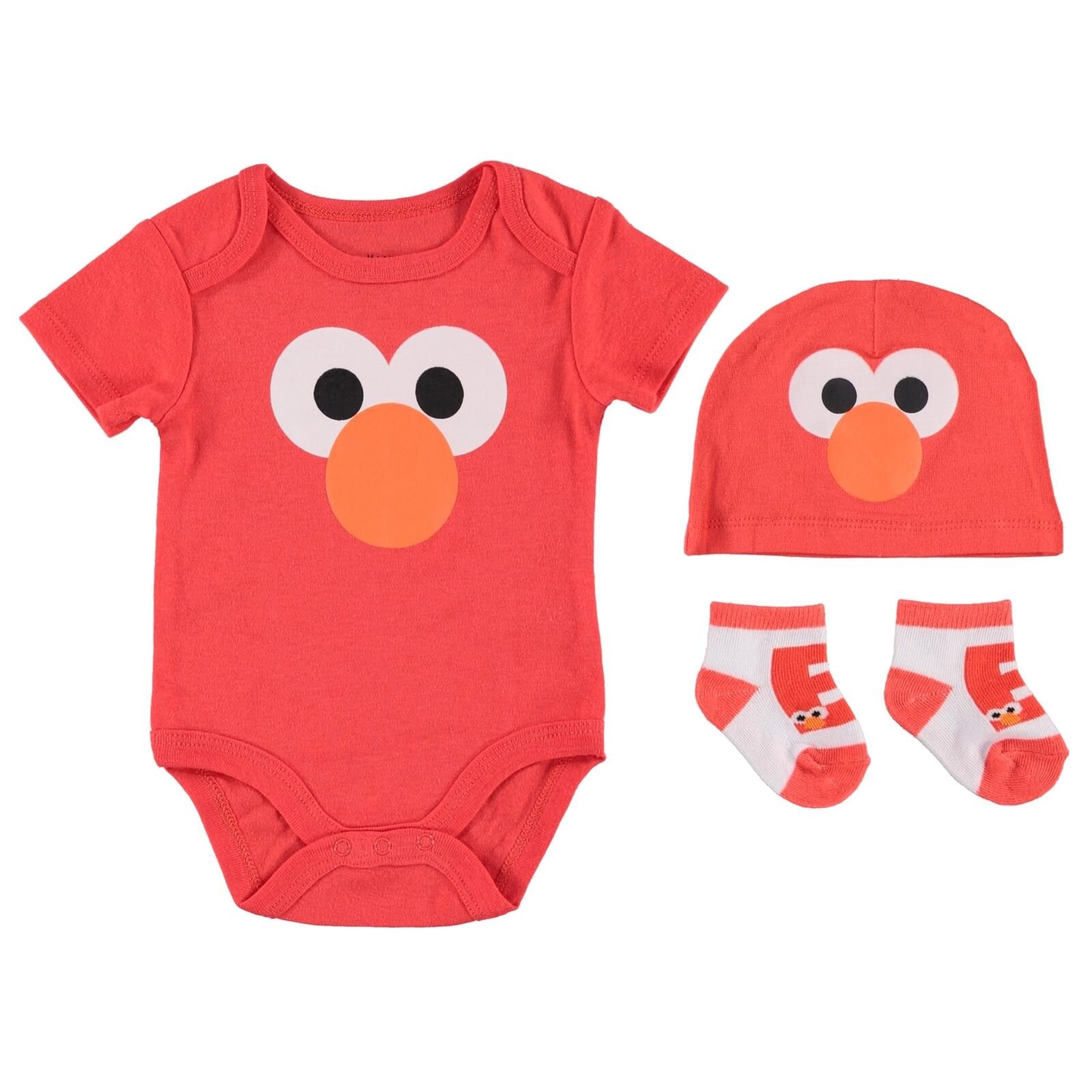 Happy Threads Sesame Street Elmo Baby Gift Set, Baby Clothes Set 3-Piece…