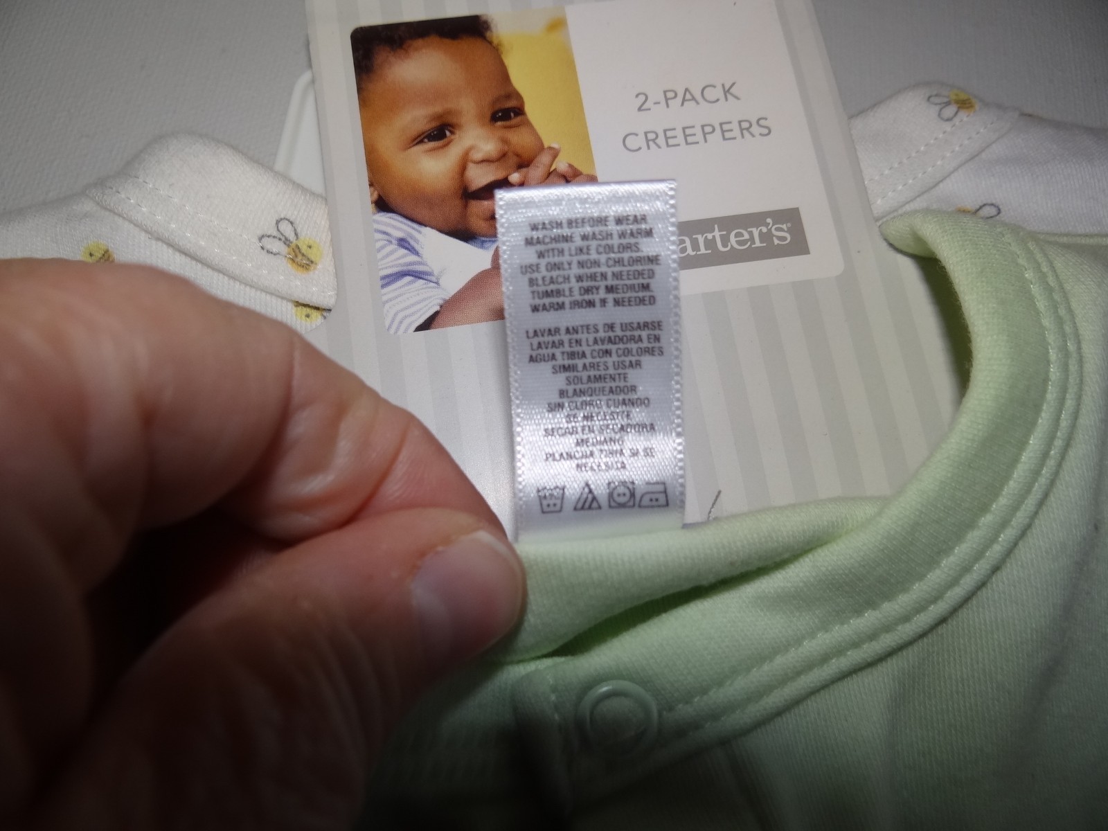 2 NEW Vintage Carter’s creeper one piece lot sz 6 mo turtle busy bee boy’s sweet