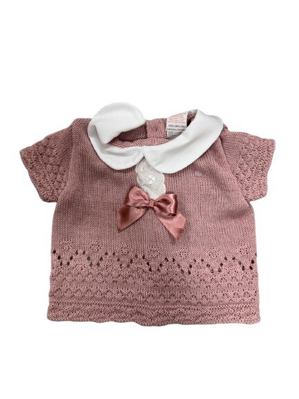 NEWBORN BABY GIRLS/BOYS SPANISH KNITTED OUTFIT WITH BOW GIFT BOX SET 0-3 MONTH