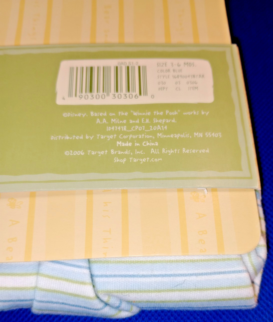 Vintage Classic Winnie the Pooh 2-piece light blue set 3-6m, Brand New, See Desc