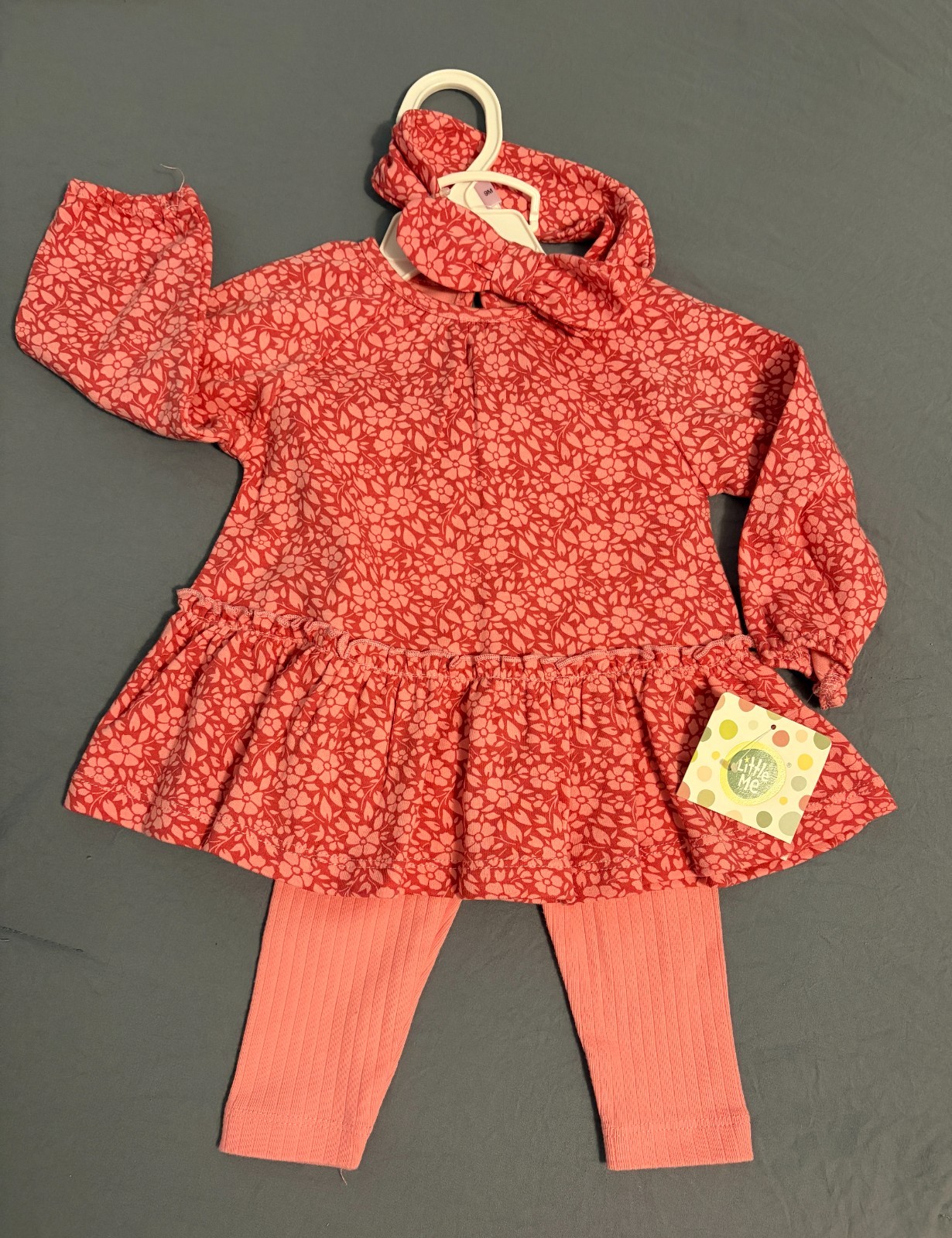 Little Me 9 Months Baby Girls Floral Tunic and Legging Set with Headband NWT