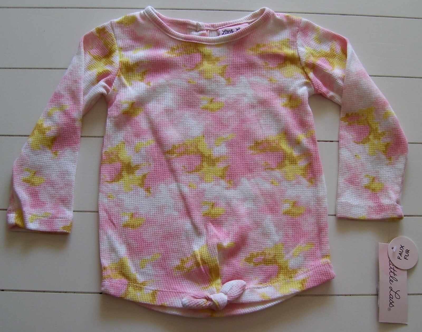 Little Lass 3 Pc Faux Fur Glitter Butterfly Hooded Vest LS Shirt Leggings 24M