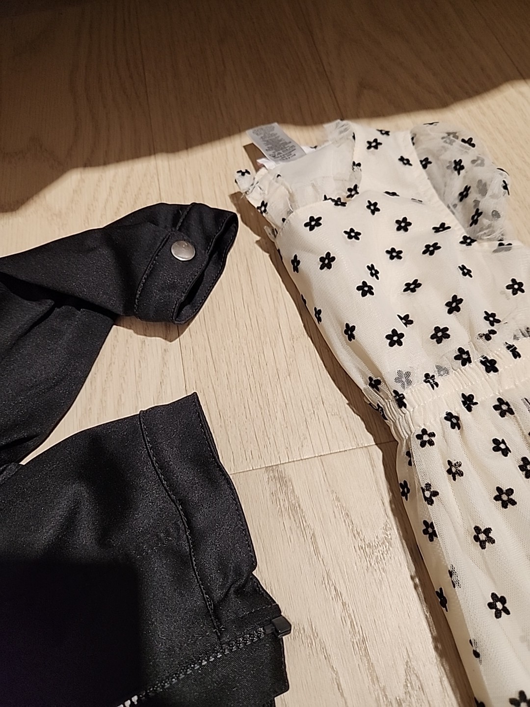 Girls Little Lass Dress & Jacket Set Black & White With Flowers 4t Gorgeous!