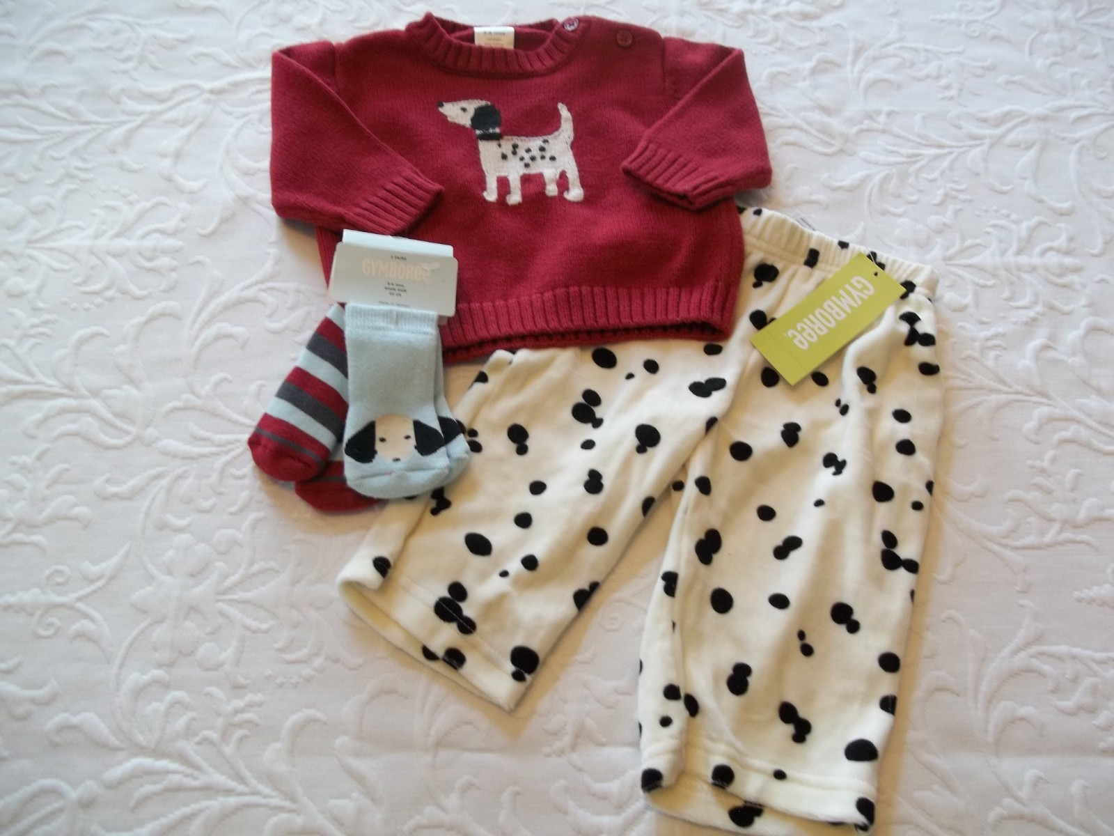 Vtg Gymboree Holiday Pictures Dalmatian pants sweater socks 3-6 NWT EUC Boys