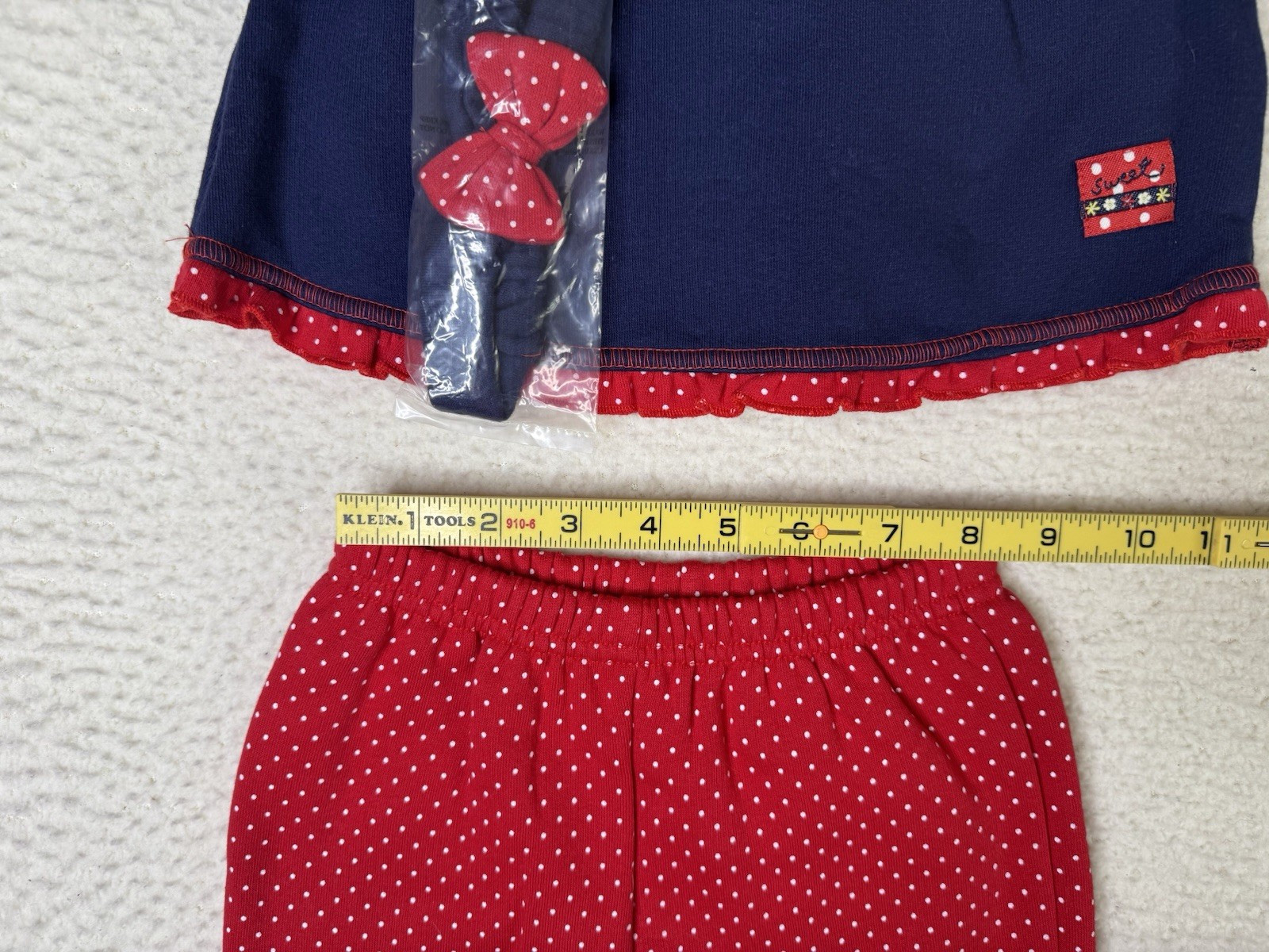 VTG Baby Okie Dokie Navy Sport Poppy Outfit Sweatshirt Pants Girls 6-9 Months