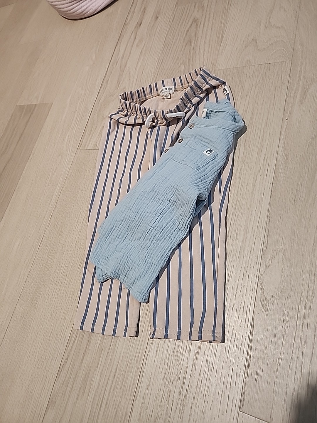 Toddler Unisex Rabbit Bear 2 Piece Organic Muslin Shirt Set With Pants Size 4t