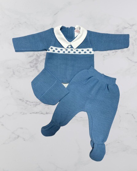 NEWBORN BABY GIRLS/BOYS SPANISH KNITTED OUTFIT GIFT BOX SET 0-3 MONTH