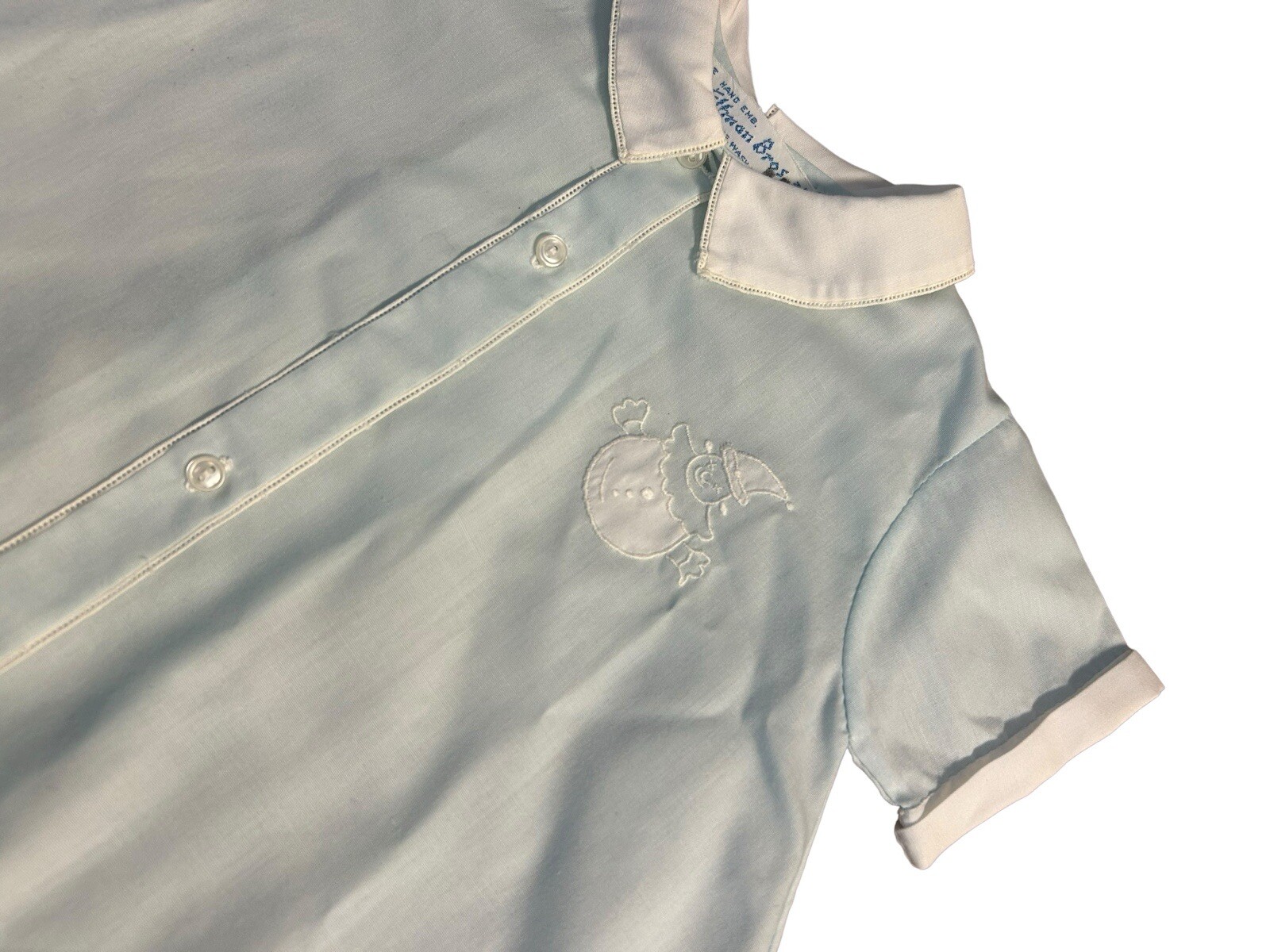VTG Feltman Bros Brothers Boys Blue Embroidered Clown Daygown Gown Size?