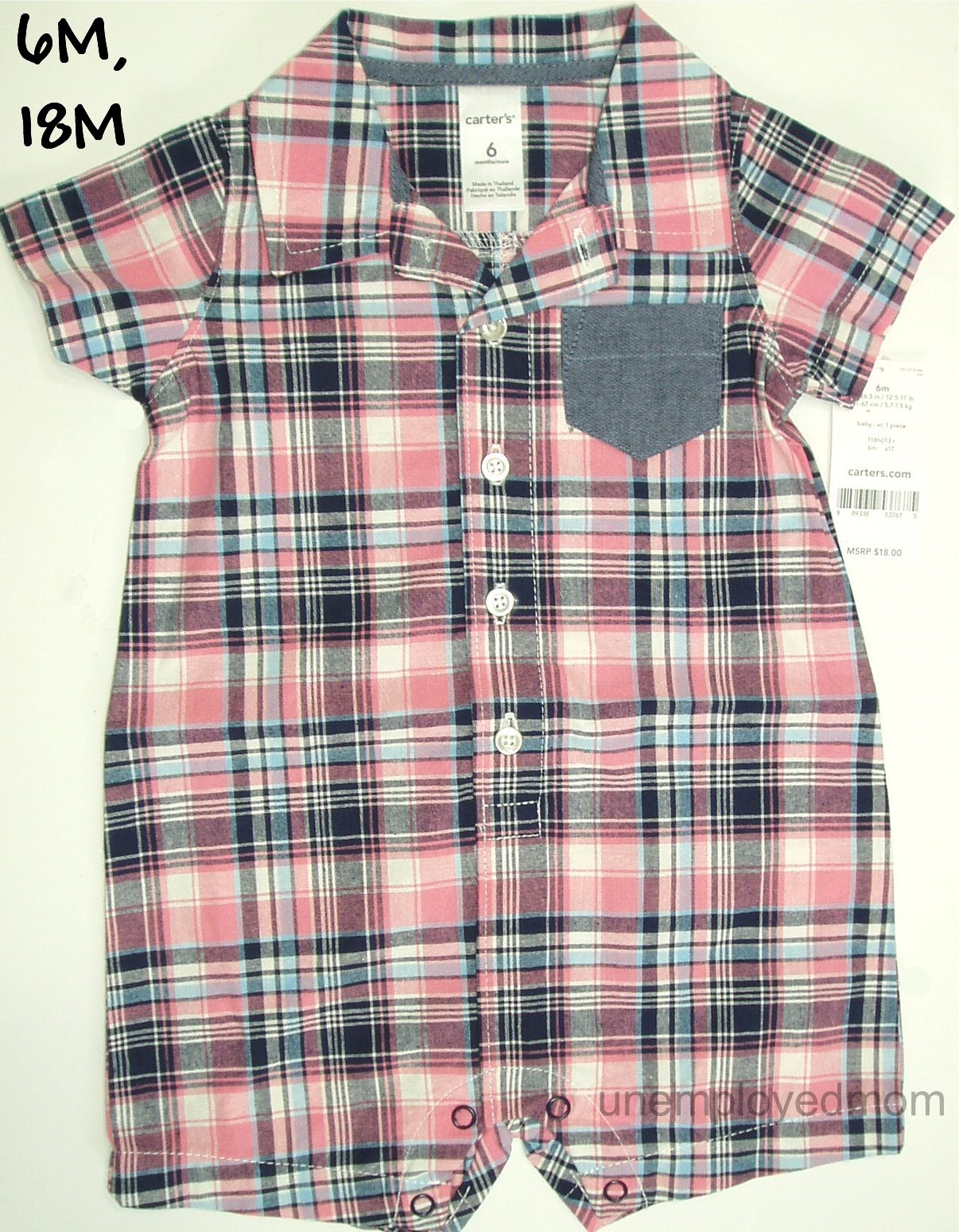 Romper Button Down Short Pants Carters Boys Shorts One Piece Collared Dressy